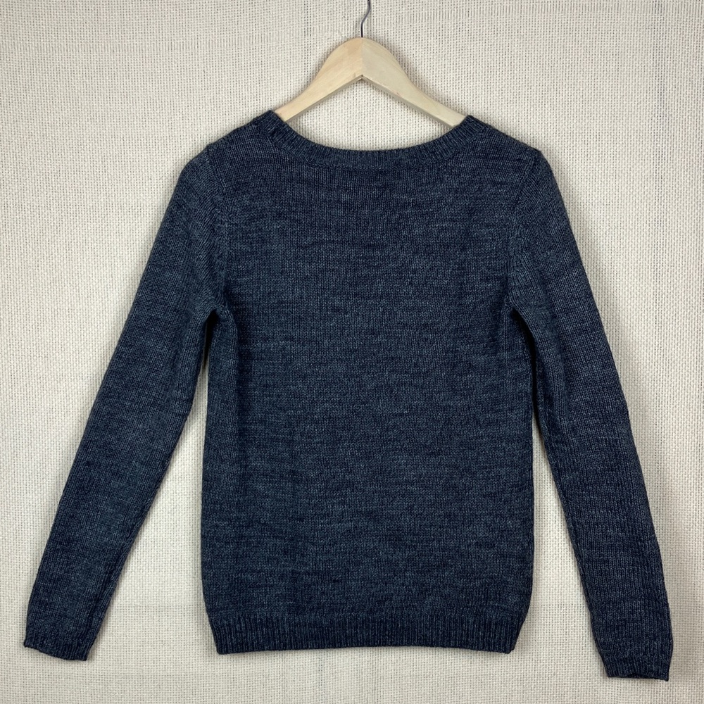Garnet Hill Polar Bear Wool Alpaca Blend Sweater Gray - Picture 2 of 12